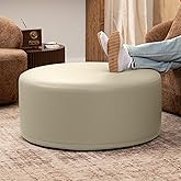 Jaxx Candler Round Couch Ottoman – Oversized Giant Coffee Table Ottoman - Versatile Firm Foam Construction - Kid Safe with Re