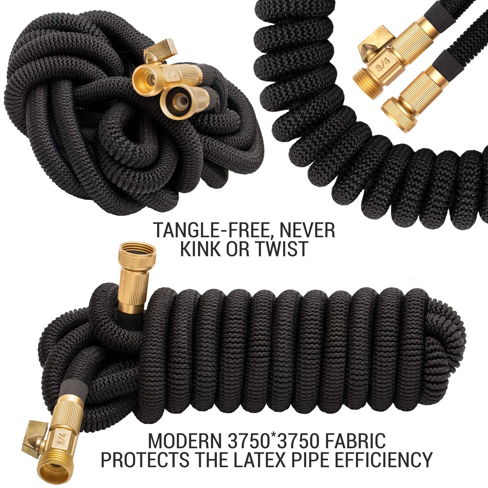 Mua Hospaip 50ft Garden Hose New Expandable Water Hose With Double Latex Core 3 4 Solid Brass Fittings Extra Strength Fabric Flexible Expanding Hose With Storage Bag For Easy Carry Tren