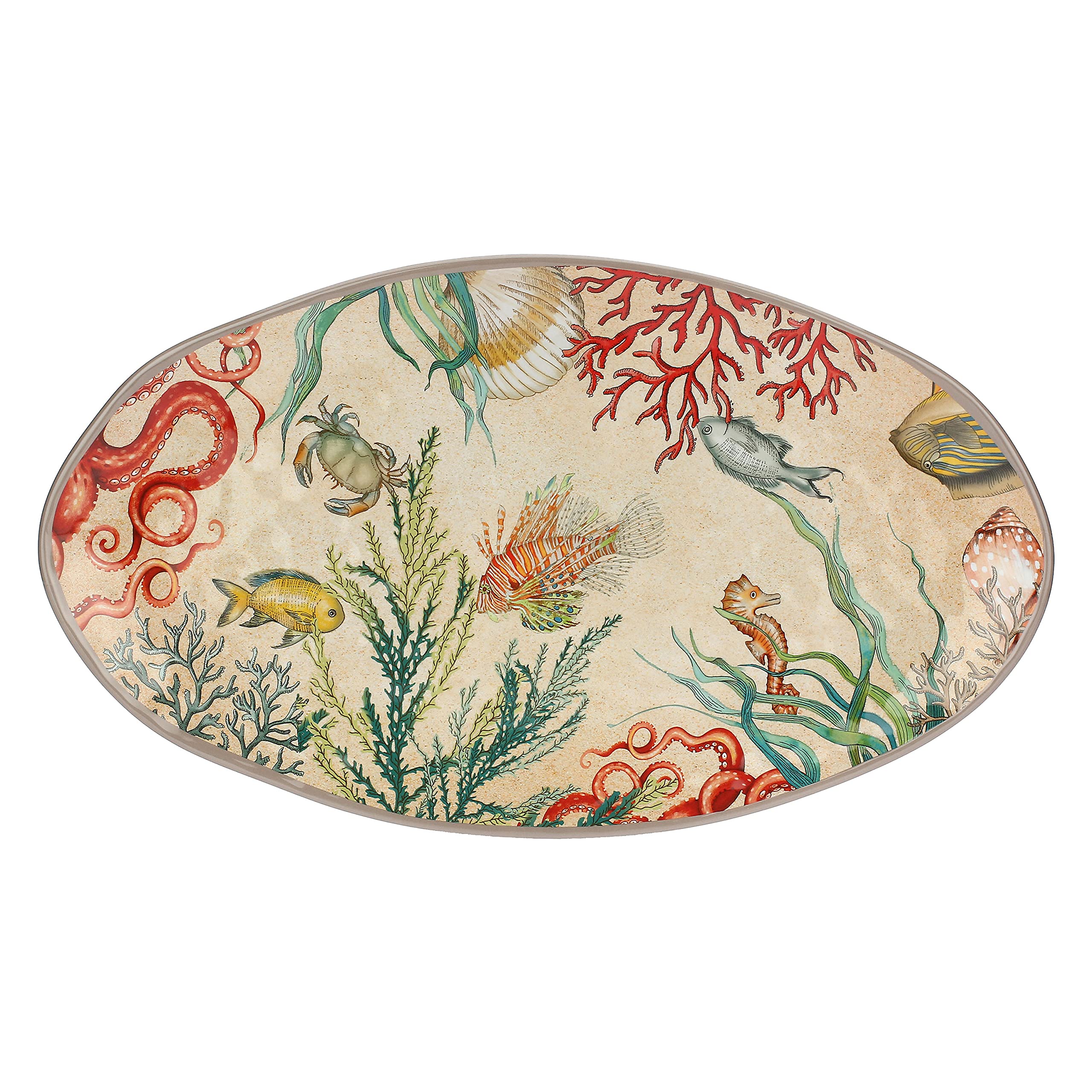 Nador Sea Life Oval Platter 100% Melamine 52x30 cm in Gift Box