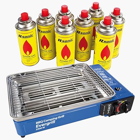 Angel Domäne Butangas Camping Grill Evergrill incl. 8 Kartuschen (MSF-1A)