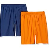 Amazon Essentials Men's Athletic Basketball Gym,Performance Tech Loose-Fit Training Shorts, Pack of 2