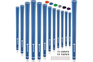 SAPLIZE Pure Color Golf Grips Set of 13 Grips with Tape or Full Regripping Kit, Standard / Midsize, Six Colors Available, Women / Men Anti-slip Rubber Golf Club Grips, CC02 Series