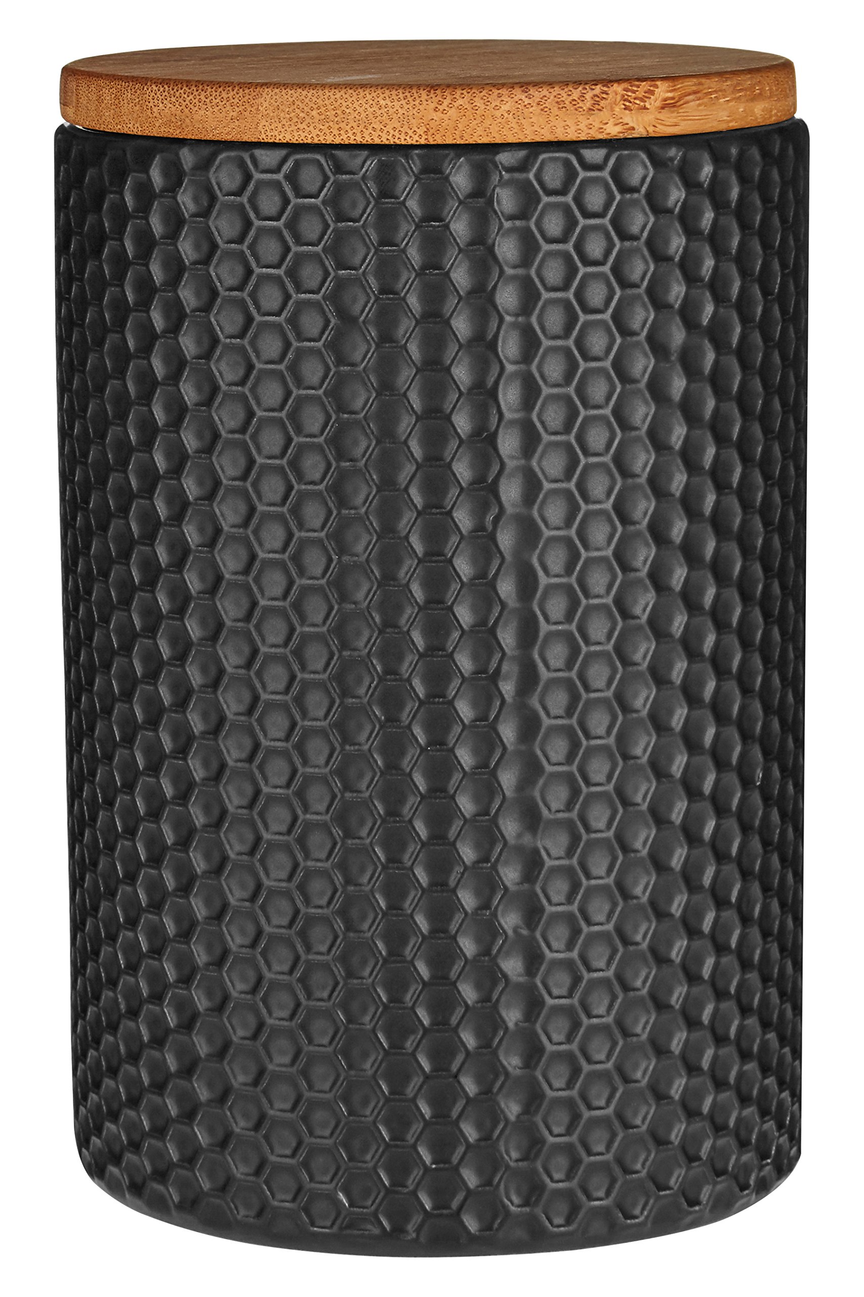 Premier Housewares Hex Canister, Plastic, Black