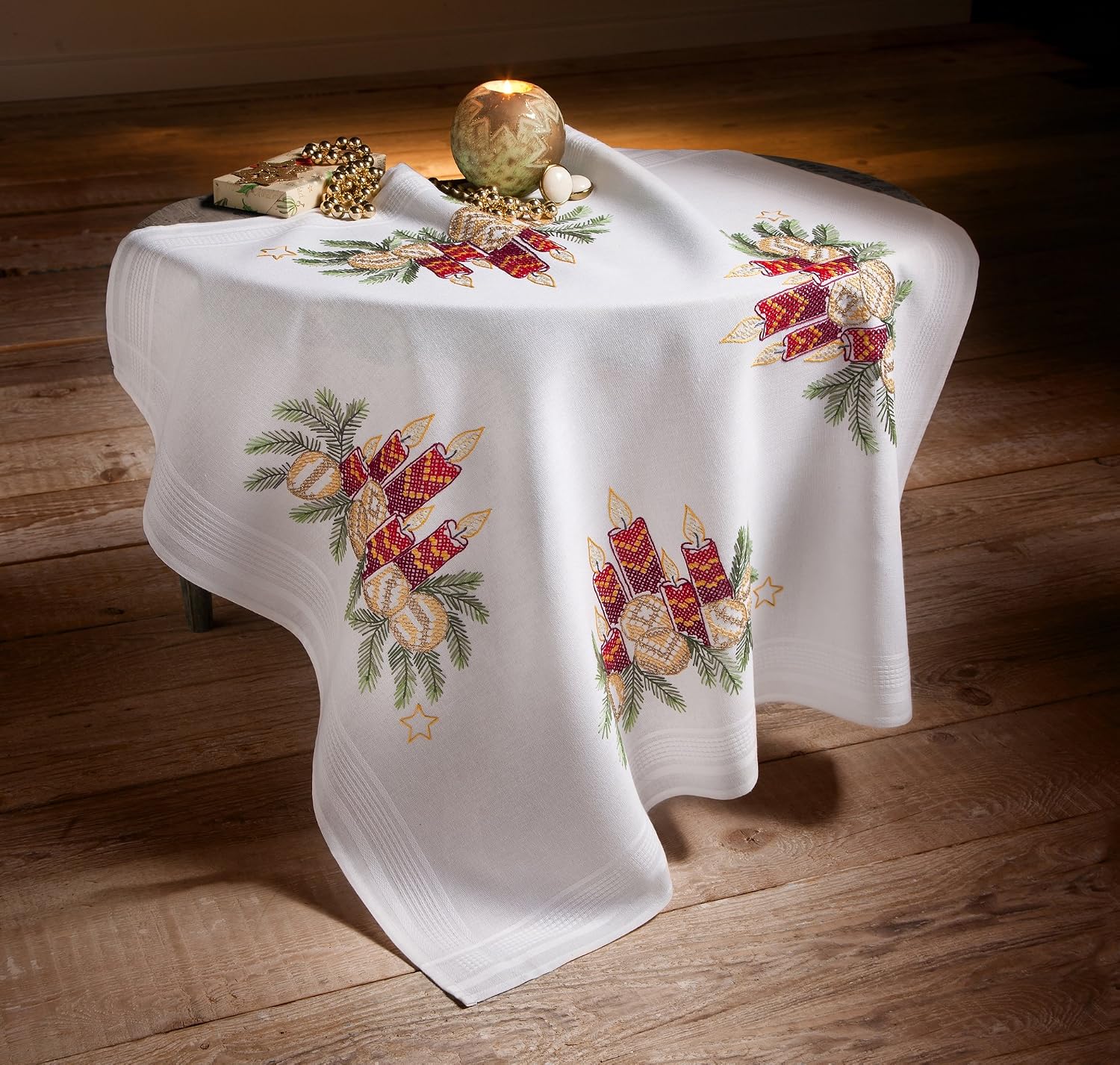 Kit De Broderie Au Point De Croix 'Hérisson Dans La Forêt' - Chemin De Table 40 X 100 Cm - Fil Coton, Toile Imprimée - Kit Complet - 5