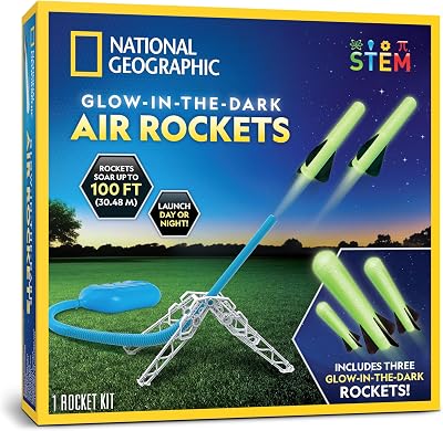 Blue Marble NATIONAL Air Rocket Launcher Toy Glow 30 Meters