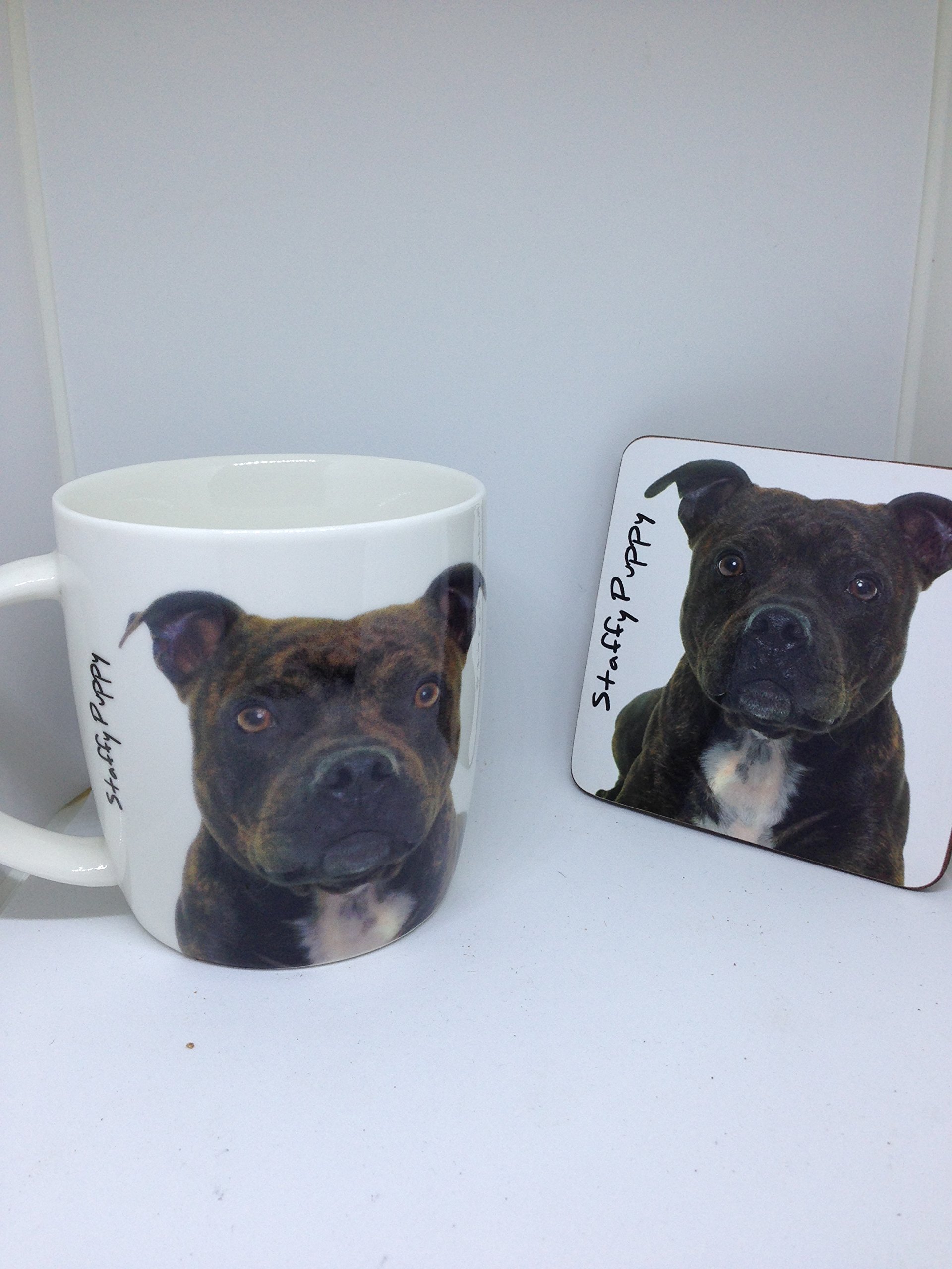 Staffy Puppy Mug and coaster set