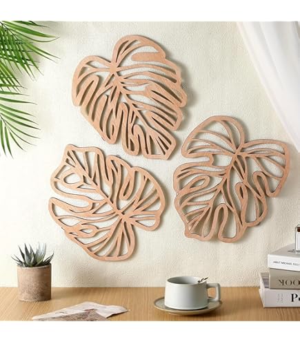 CREATCABIN Amici Decorazione da Parete in Legno Targa in Legno Sagoma in Tiglio Tagliato al Laser Scultura Decorativa da Appendere per Studio di Yoga Soggiorno Camera da Letto Negozio 30x12cm