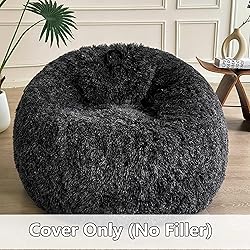 LIFEREVO Fluffy Faux Fur Bean Bag Chair Cover