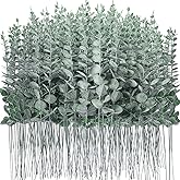 300 Pcs Eucalyptus Stems Faux Greenery Artificial Eucalyptus Leaves Eucalyptus Decor Greenery Stems Faux Greenery Branches for Wedding Centerpiece Flowers Bouquet Farmhouse Home Decor (Dark Green)