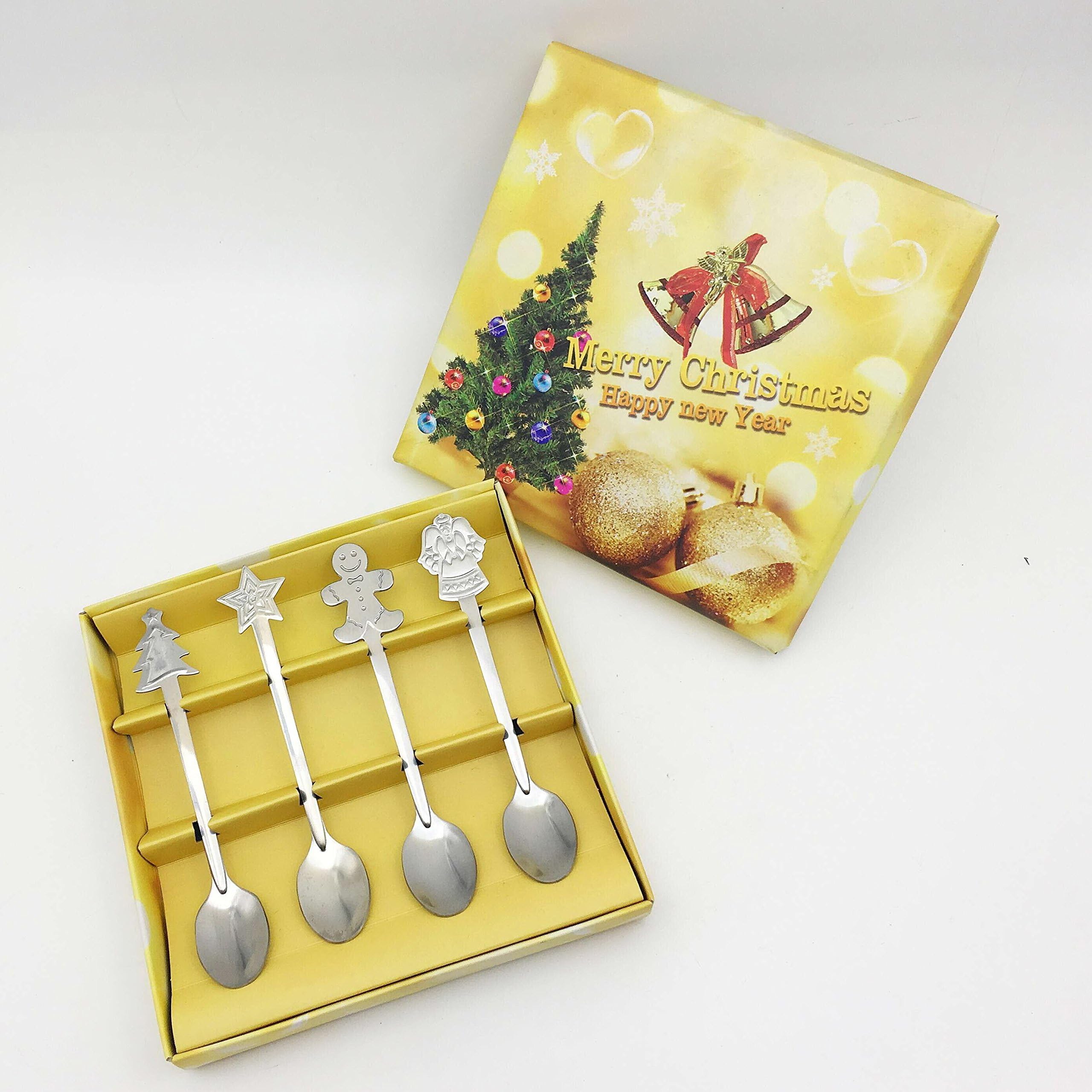Gift set for Christmas - 4 coffee spoons - With gift box