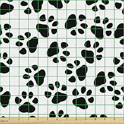 Ambesonne Paw Print Fabric by The Yard, Animal Feet