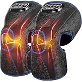 CINCOM Heated Knee Massager, Air Compression Knee Massager with Heat for Pain Relief Brace Wrap for Arthritis,Injury,Joint Pain 3 Modes & 3 Intensities (A Pair)
