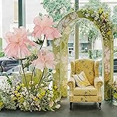 BEAMON ARTIFICIAL FLOWER Large Artificial Flowers, 5.58ft Giant Standing Poppy Decorations, Handcrafted Huge Flowers for Wedding, Garden, Hotel, Office, Art Gallery& Shop Window Display (1, Pink-3)