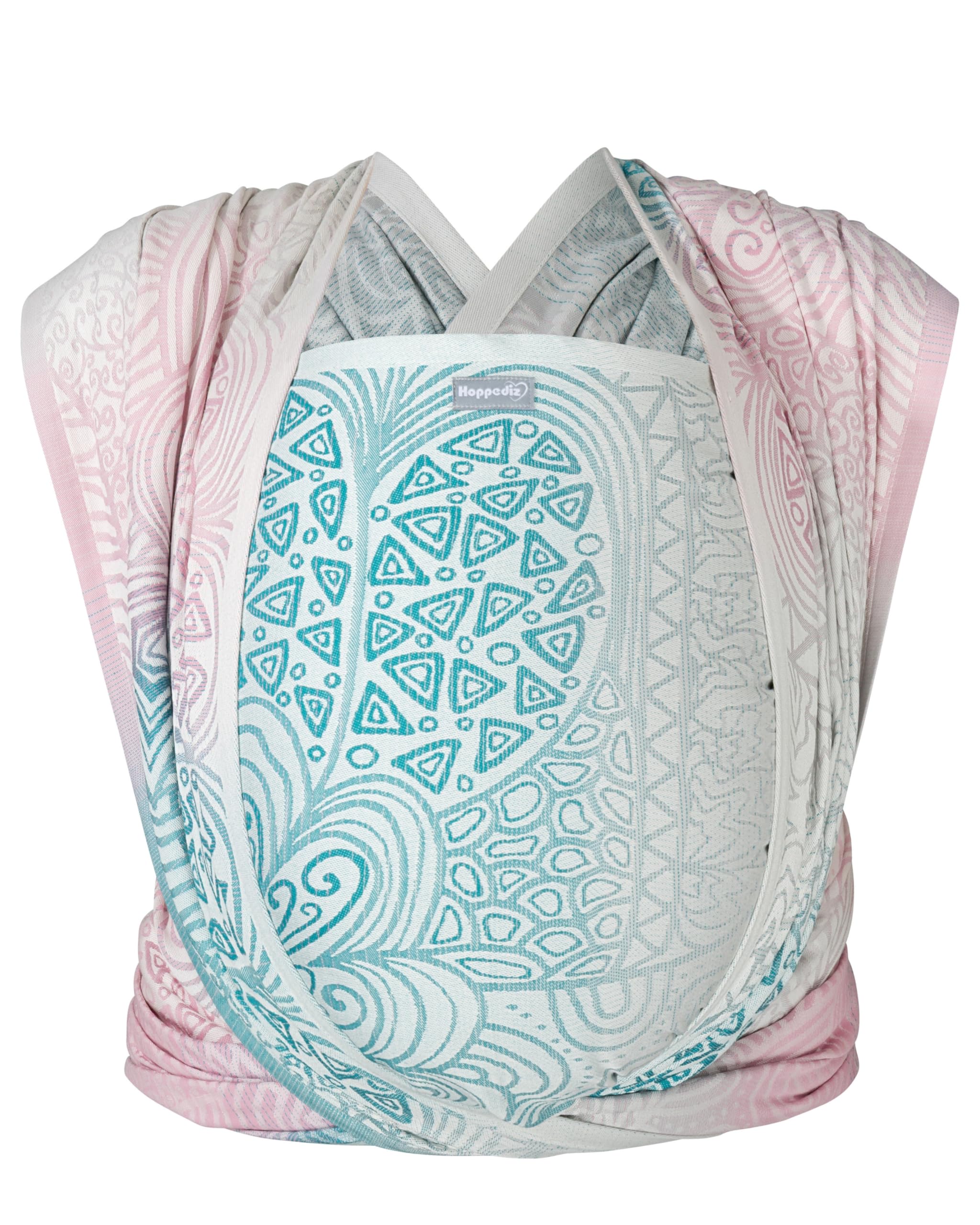 Hoppediz Woven Baby Sling from Birth, 100% Organic Cotton (Organic), Tested for Harmful substances, Jaipur Cream, 4.60 m