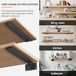 HITOMEN Heavy Duty Floating Shelf Brackets, 8-Inch