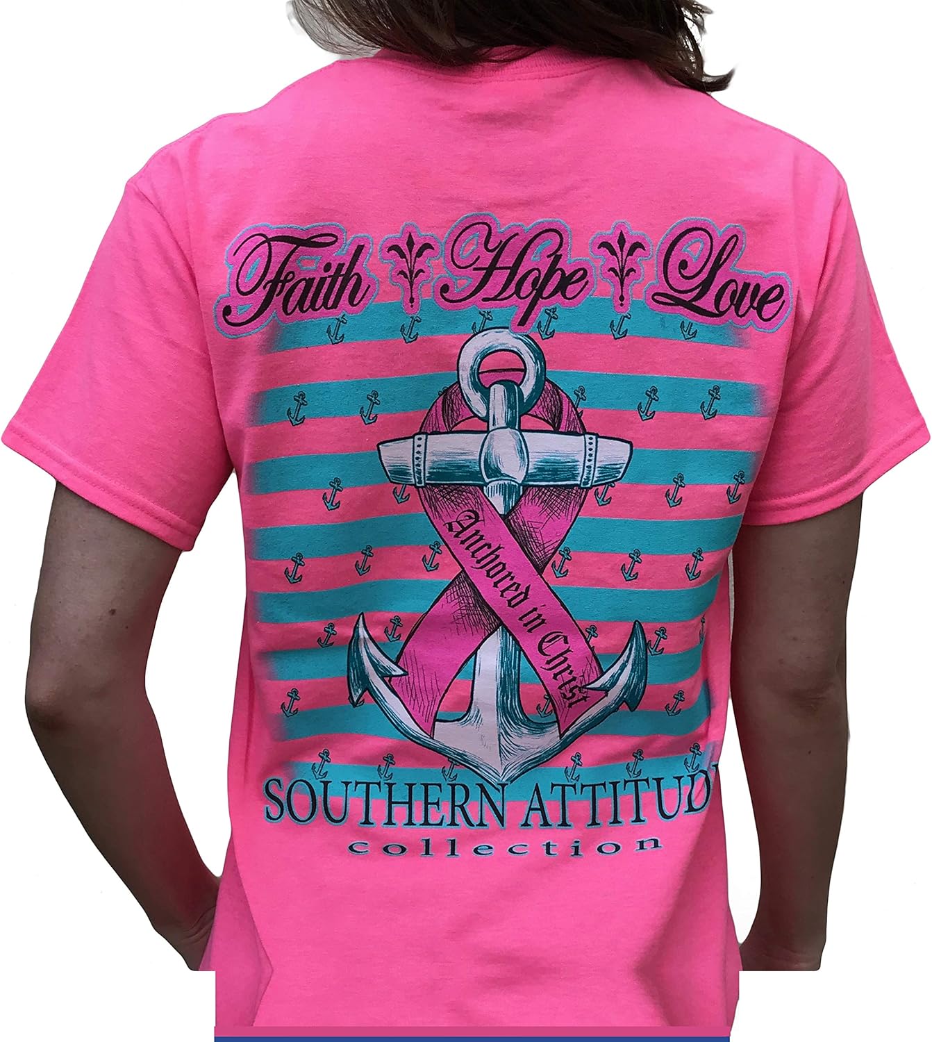 Southern Attitude Hope Breast Cancer Awareness Pink Short Sleeve Shirt