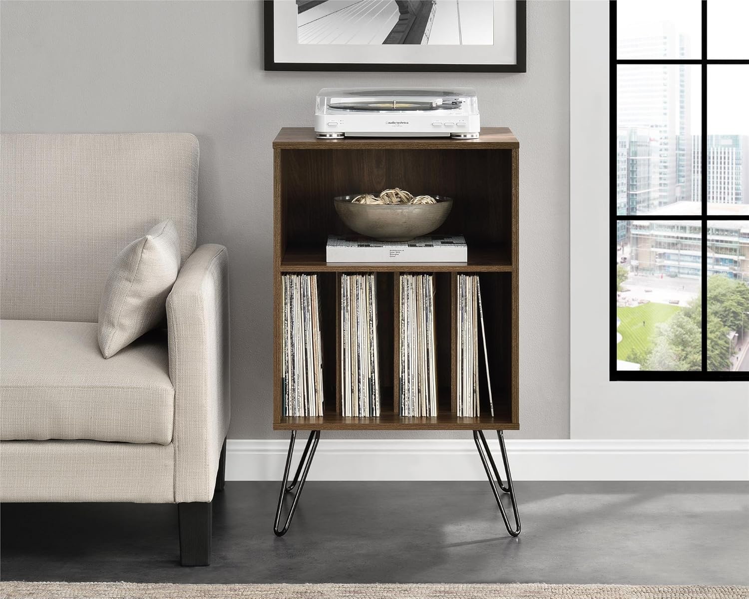 Home Kitchen End Tables Novogratz 1324015com Concord Turntable Stand White