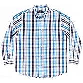 Double Pump Big and Tall Shirts for Men Long Sleeve Button Down Shirts from Size XL(T) to 6XL (T) Cotton