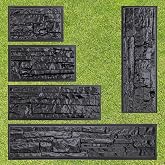 BETONEX 5 pcs ABS 2mm Plastic Molds for Concrete Plaster Wall Stone Cement Tiles Concrete Mould - Wall Cement Flagstone Mold Limestone Plaster Molds for Walls - Brick Stone Veneer Mold