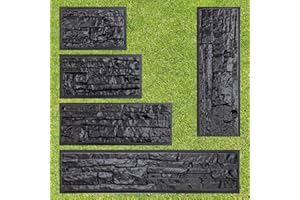 BETONEX 5 pcs ABS 2mm Plastic Molds for Concrete Plaster Wall Stone Cement Tiles Concrete Mould - Wall Cement Flagstone Mold Limestone Plaster Molds for Walls - Brick Stone Veneer Mold
