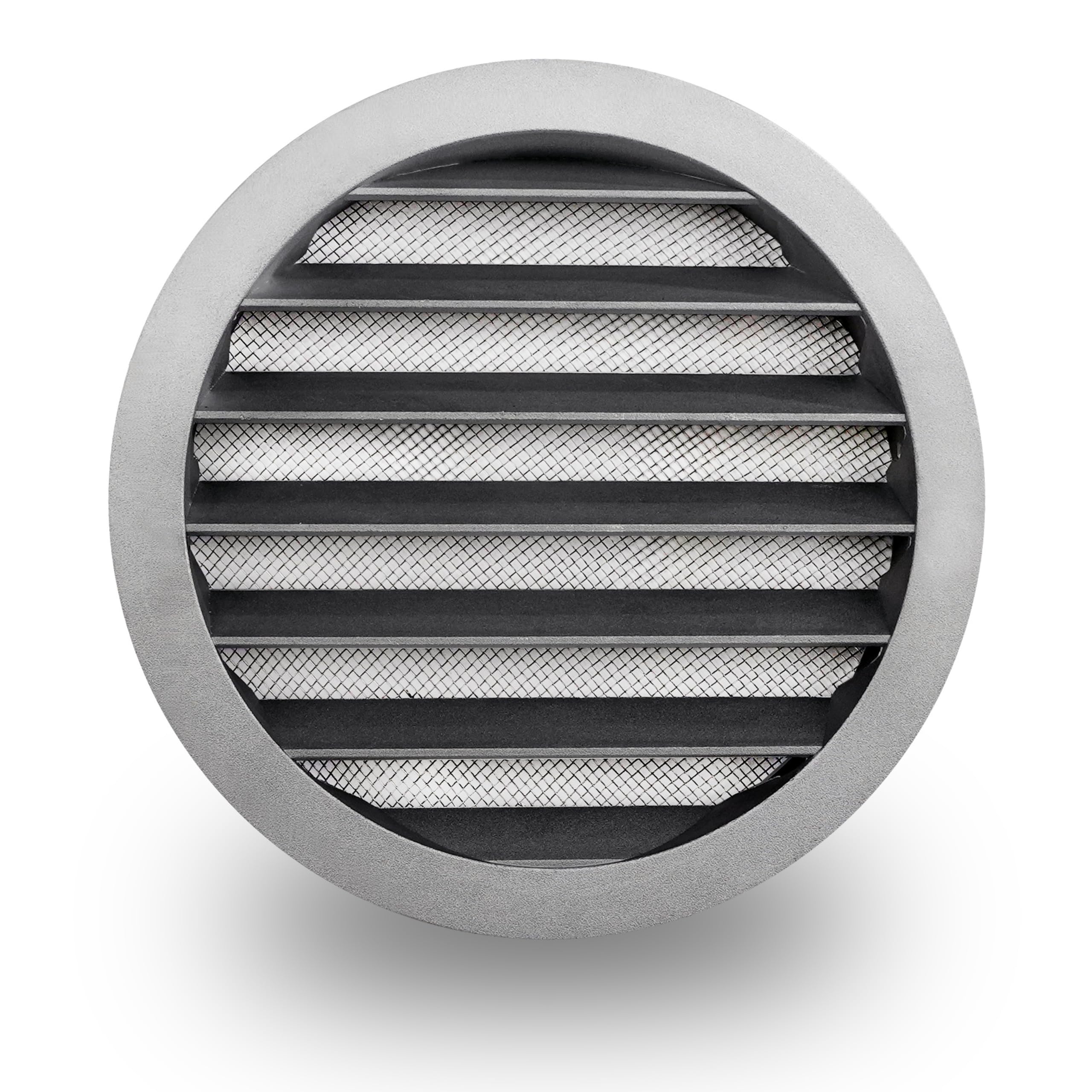 Ventilation Grille Exhaust Grille Round with Insect Net Aluminium Grille (Diameter 160)