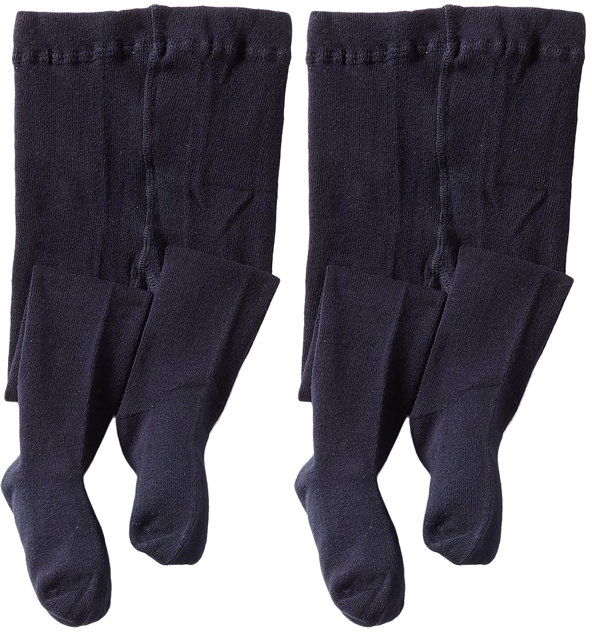 Photo 1 of Jefferies Socks Girls 2-6x Pima Cotton Tights, Navy, 2-4 Years