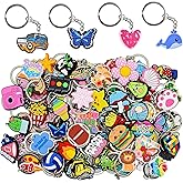 Gibleitz 30/50/100/200pcs Random Different Keychains, Lot Mixed Cute Keyring for Classroom Prizes Students Incentives