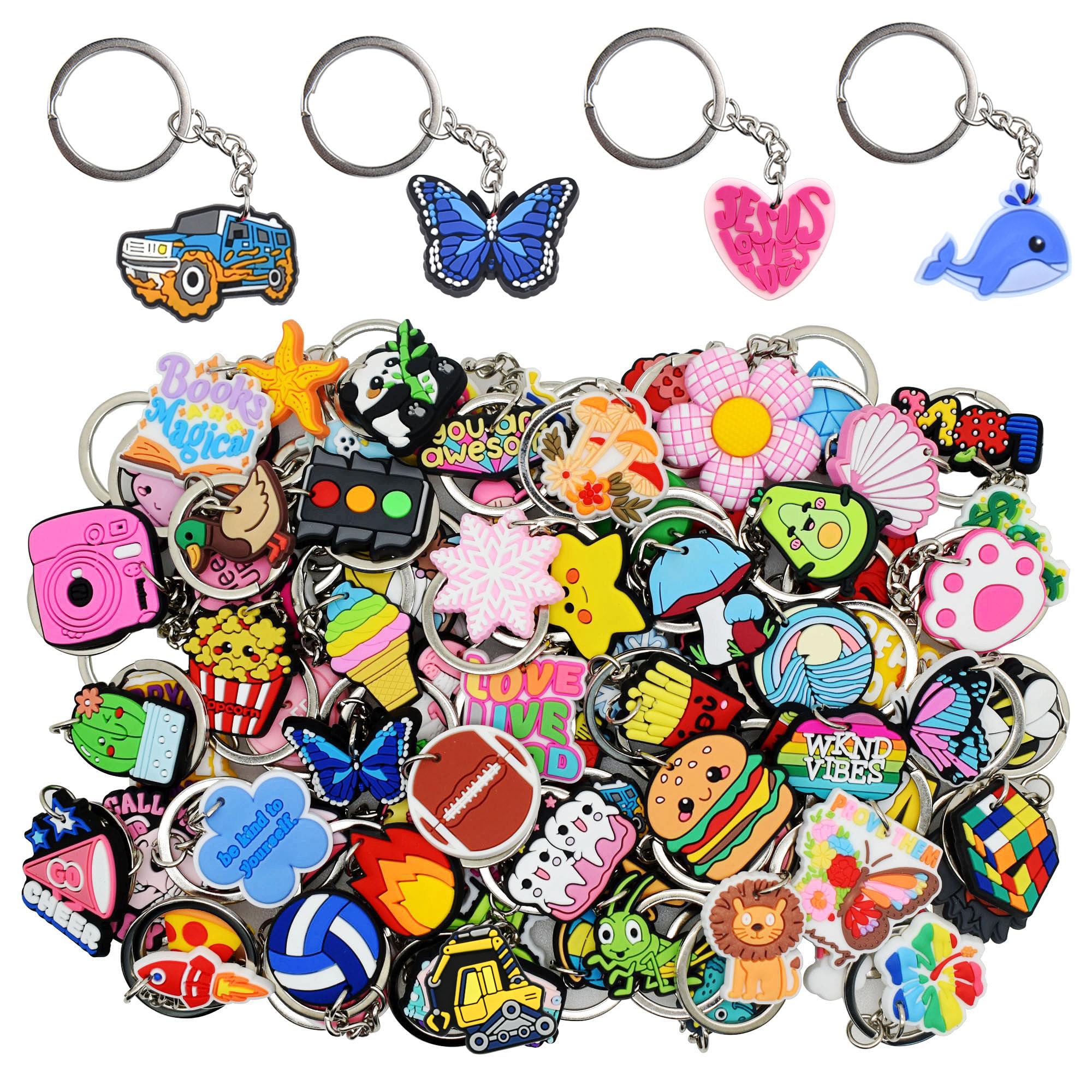 Photo 1 of Gibleitz 30pcs Random Different Keychains,Mixed Non-Repeat Cute Key Chain for Classroom Prizes Students Incentives Holiday Gifts Party Favors