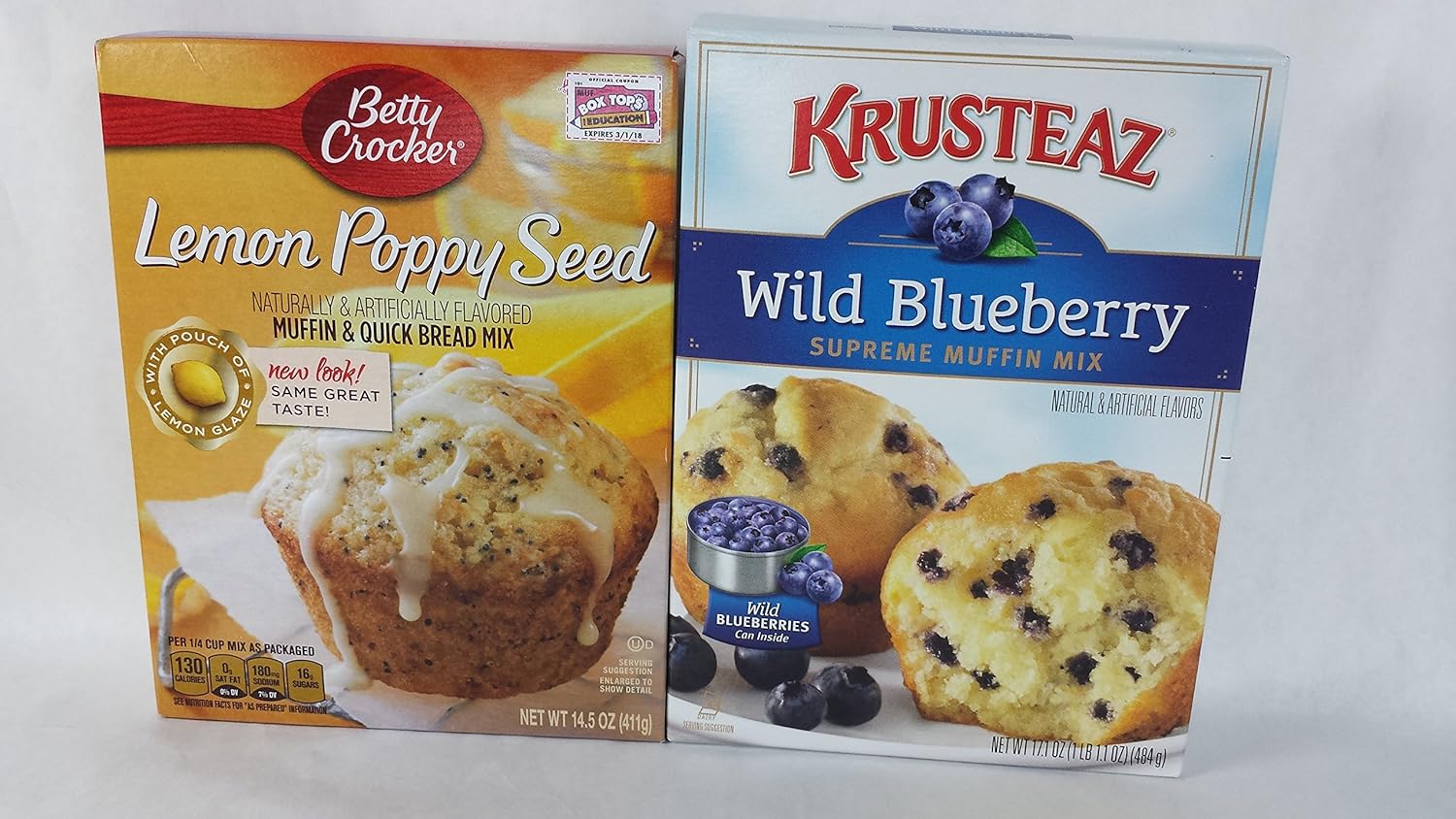 Amazon Com Betty Crocker Lemon Poppy Seed Krusteaz Wild Blueberry Muffin Mix Bundle Grocery Gourmet Food
