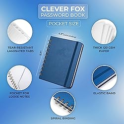 Clever Fox Password Book Spiral – Mini Internet