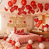 Belscebels Will You Be My Girlfriend Balloons Sign, Be My Girlfriend Proposal, Red Rose Petal, Red Heart Balloons, Valentines Day Decorations