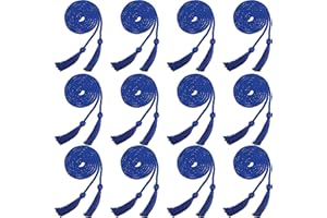 Cagemoga 12 Pieces Graduation Honor Cord Braided Honor Cord with Tassel Graduation Decoration Braided Cords for Graduation Students Grad Days and Graduates Photography (Drak Blue)