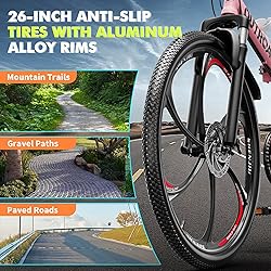 Max4out 26 Inch Folding Mountain Bike, 21 Speed