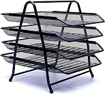 EXERZ Mesh Letter Trays 4-Tier Desk Organiser Free Standing File Rack view 8