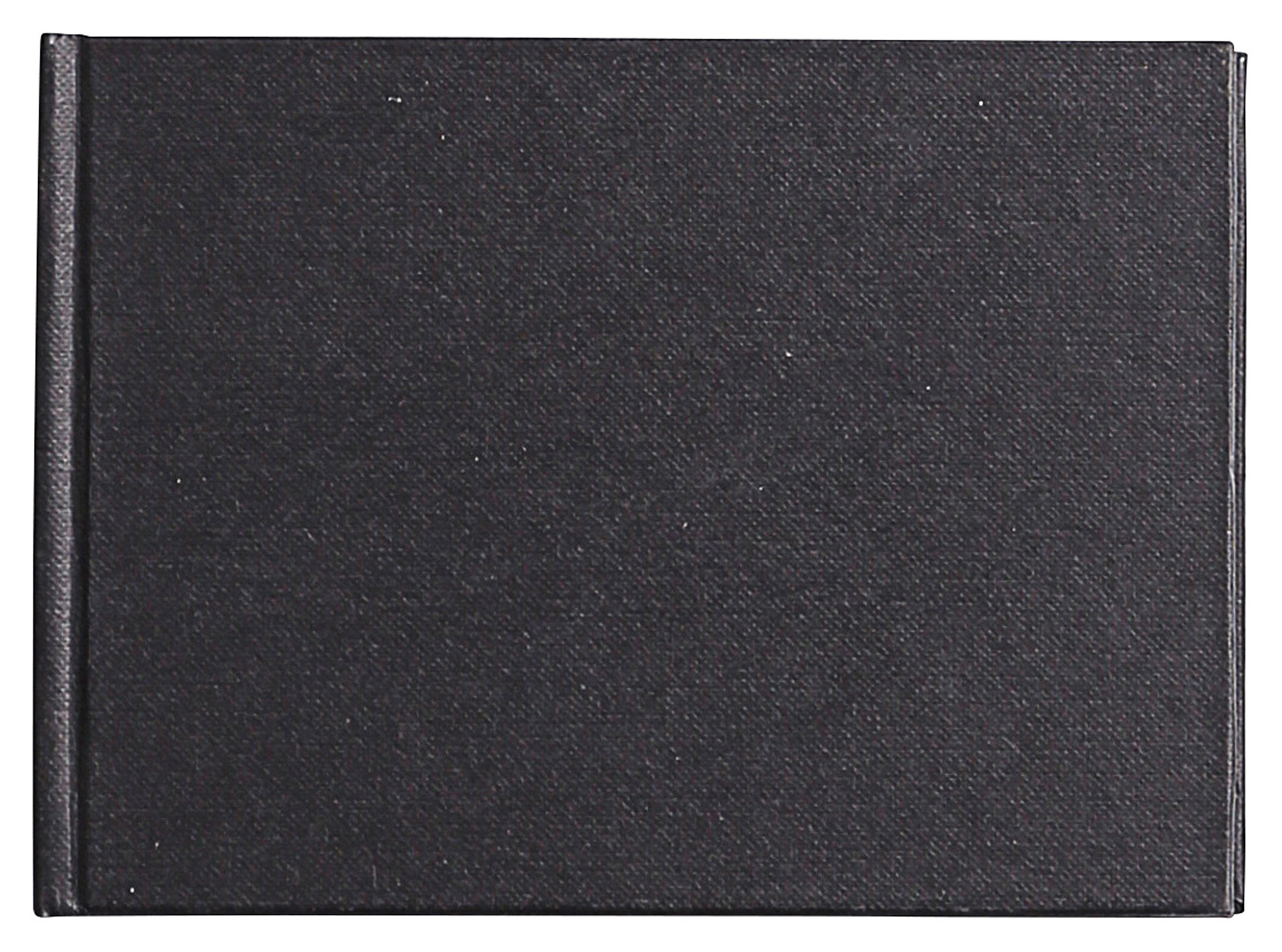 Clairefontaine - Ref 134248C - Goldline Casebound Pad (64 Ivory Sheets) - A6 (148 x 105mm) Size, 140gsm Paper, Landscape Layout - Black Cover - Suitable for Dry Techniques