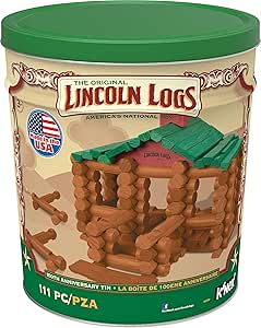 Amazon Com Lincoln Logs 100th Anniversary Tin 111 All Wood