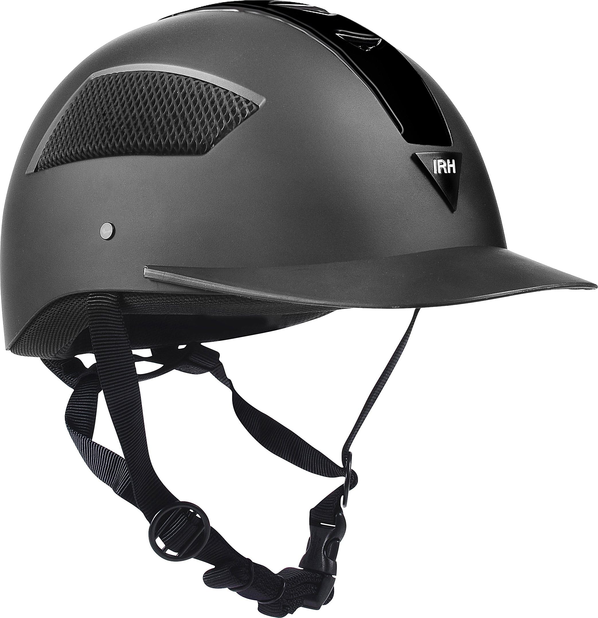 IRH INTERNATIONAL RIDING HELMETS Helmet Nylon Elite Harness Matte Glossy Shell Front Vent