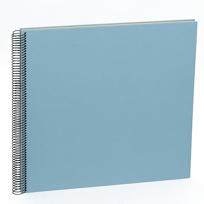 Semikolon (352935) Spiral Album Large ciel (hell-blau) | Spiral-Fotoalbum mit 50 Seiten u. Efalin-Einband |Fotobuch mit creme