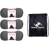 Premier Fruits Knitting Yarn – Dragon Fruit Color, 3 Skeins & Project Bag, 93% Acrylic 7% PBT