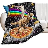 Funny Cat Dinosaur Blanket Soft Cozy Galaxy Space Rainbow Food Fleece Plush Throw Blanket All Season Ultra Warm Lightweight Fuzzy Taco Pizza Blanket Gifts for Girls Boys Women Men Bed 40