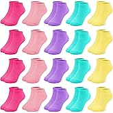 ZERULETS Toddler Girls Socks, 20 Pairs Ankle Low Cut Short Soft Socks for Girls Kids Children Aged 1-13