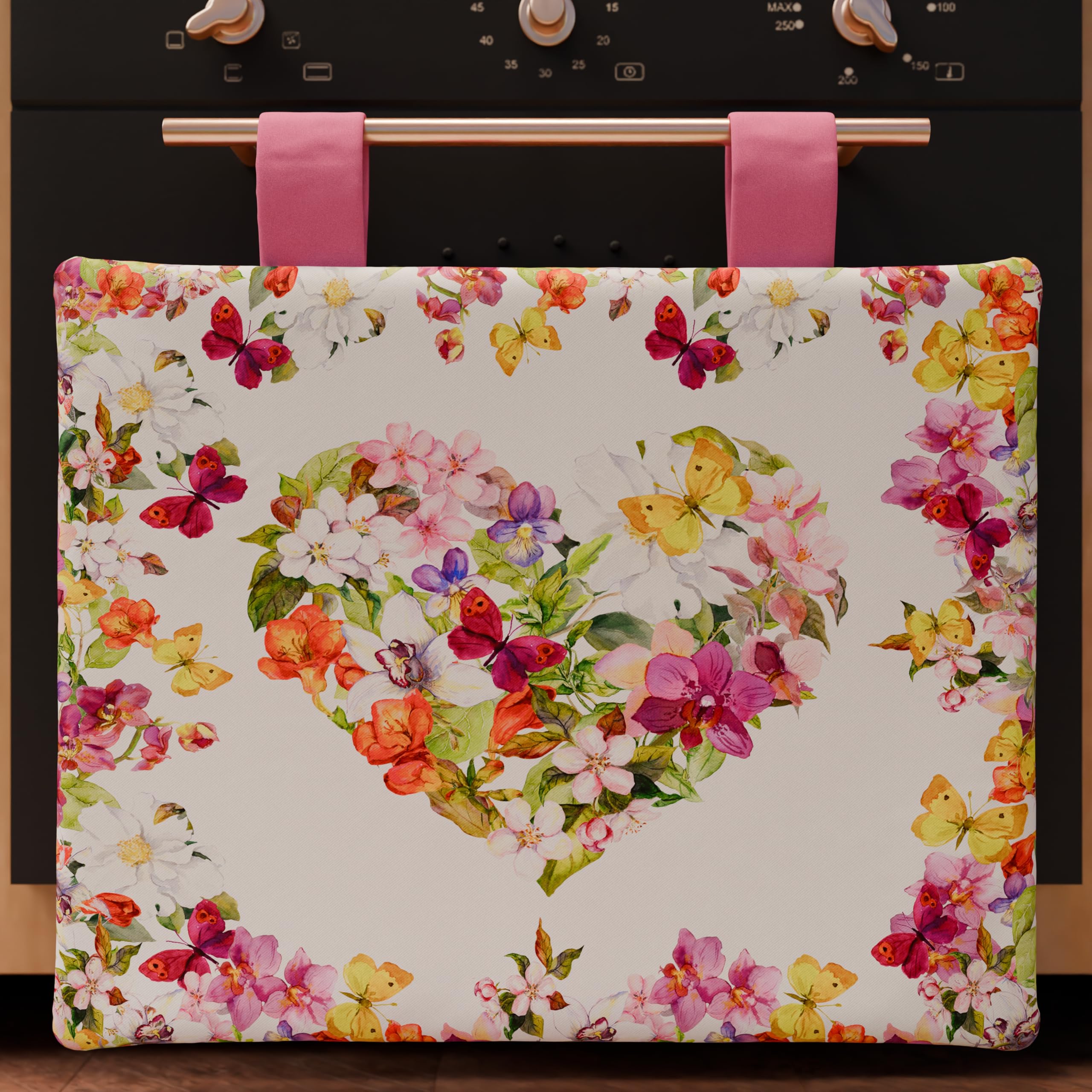 Petti Artigiani Italiani - Oven Cover, Modern Digital Print, Butterflies, 100% Made in Italy