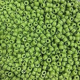 Bala&Fillic 6x9mm Army Green Pony Beads with Smooth Surface 1000pcs Crayon Color Craft Beads (Army Green)