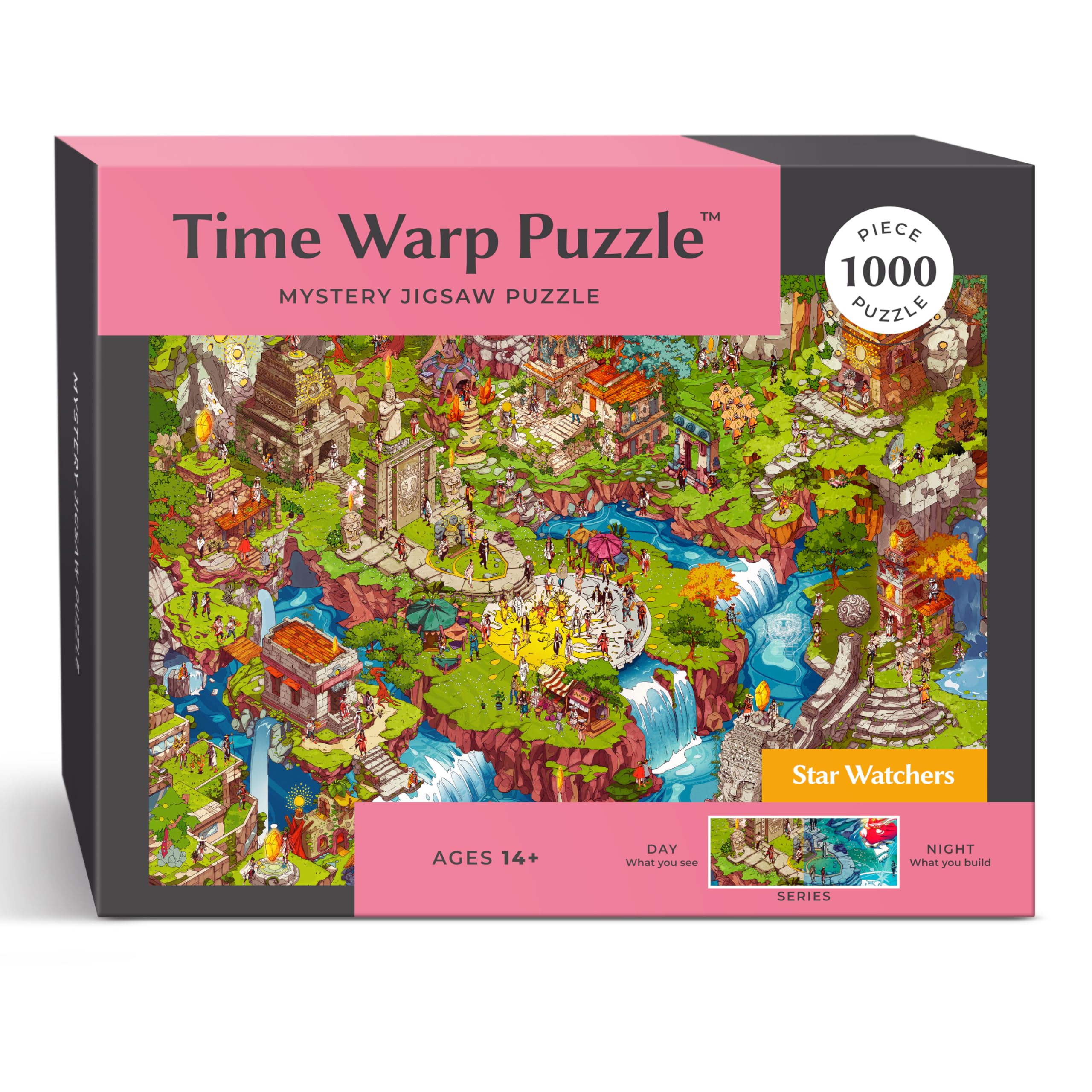Photo 1 of Time Warp Puzzle Mystery Jigsaw Puzzle 1000 Pieces for Adults Day Night Series - A Challenging, Difficult, Picture Changing Puzzle to Solve 26.625 x 19.25 in (Starwatchers)