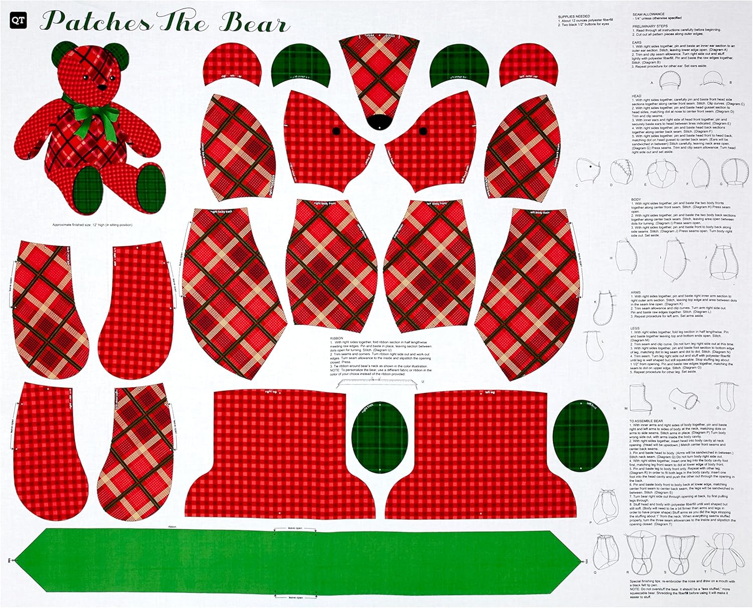 Cut And Sew Diy Kids Sewing Craft Woodlands Fabric Panel Bear Pillow Fabric Bear Cushion Fabric Children Easy Sew Bear Fabric Panel Sewing Needlecraft Needlepoint Efp Osteology Org