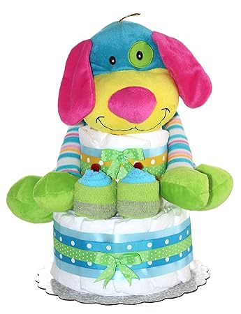 Amazon Com Rainbow Puppy Unique Diaper Cake For Girl Or For Boy 2 Amazon Com Rainbow Puppy Unique Diaper Cake For Girl Or For Boy 2