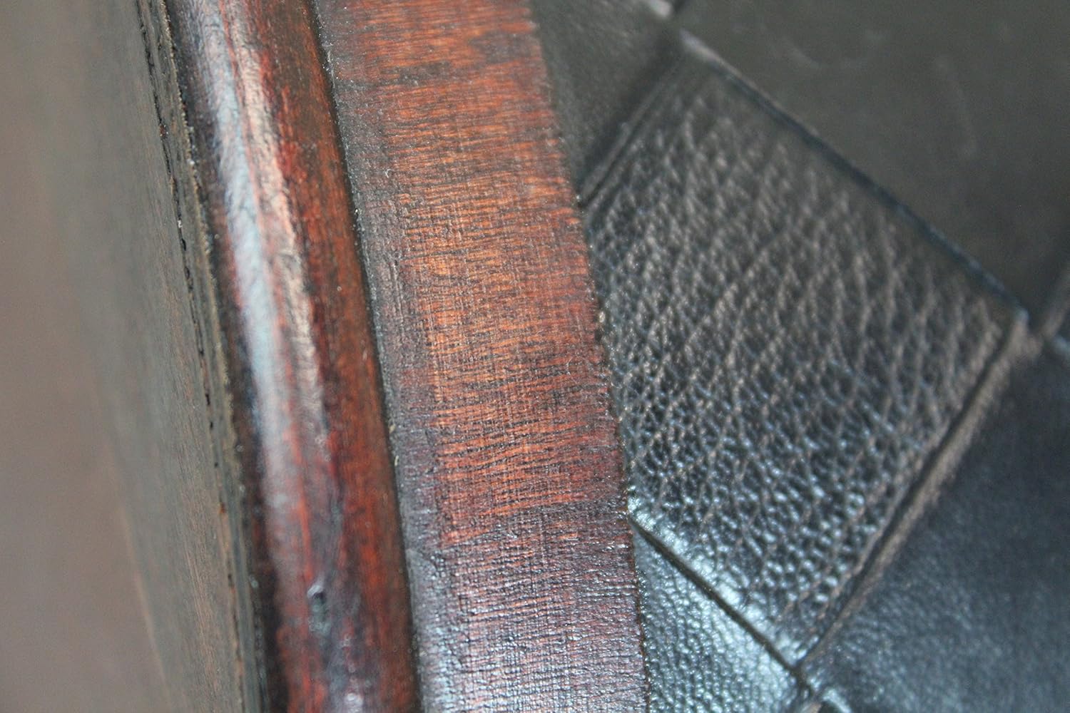 Vintiquewise(TM) Wooden Leather Treasure Chest: Furniture & Decor