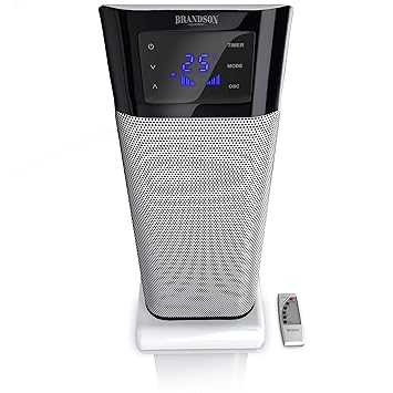 Brandson - digitaler Heizlüfter mit Fernbedienung 2000 Watt | zuschaltbare Oszillation | Ventilationsfunktion | zwei Leistung