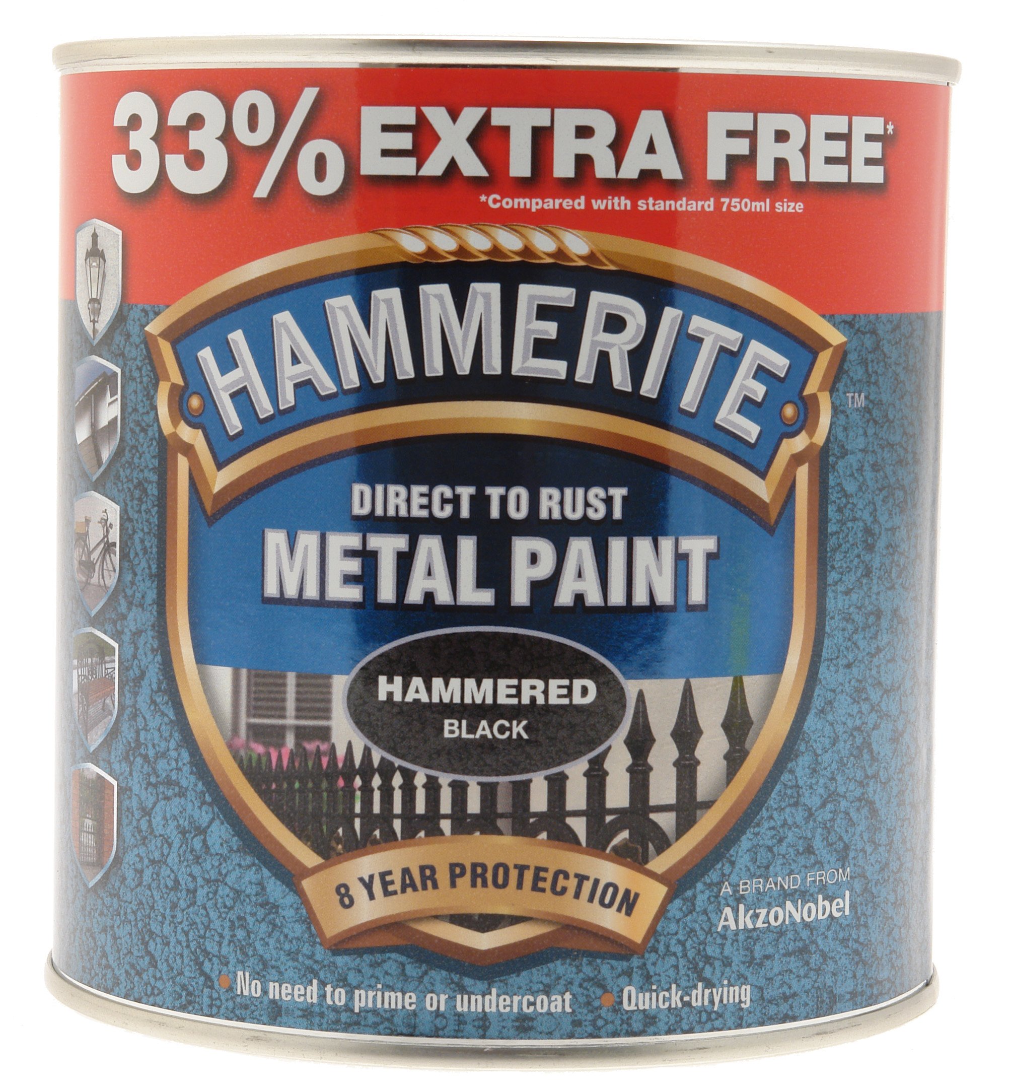 Direct To Rust Metal Paint - Hammered Black - 750ml +33% EF