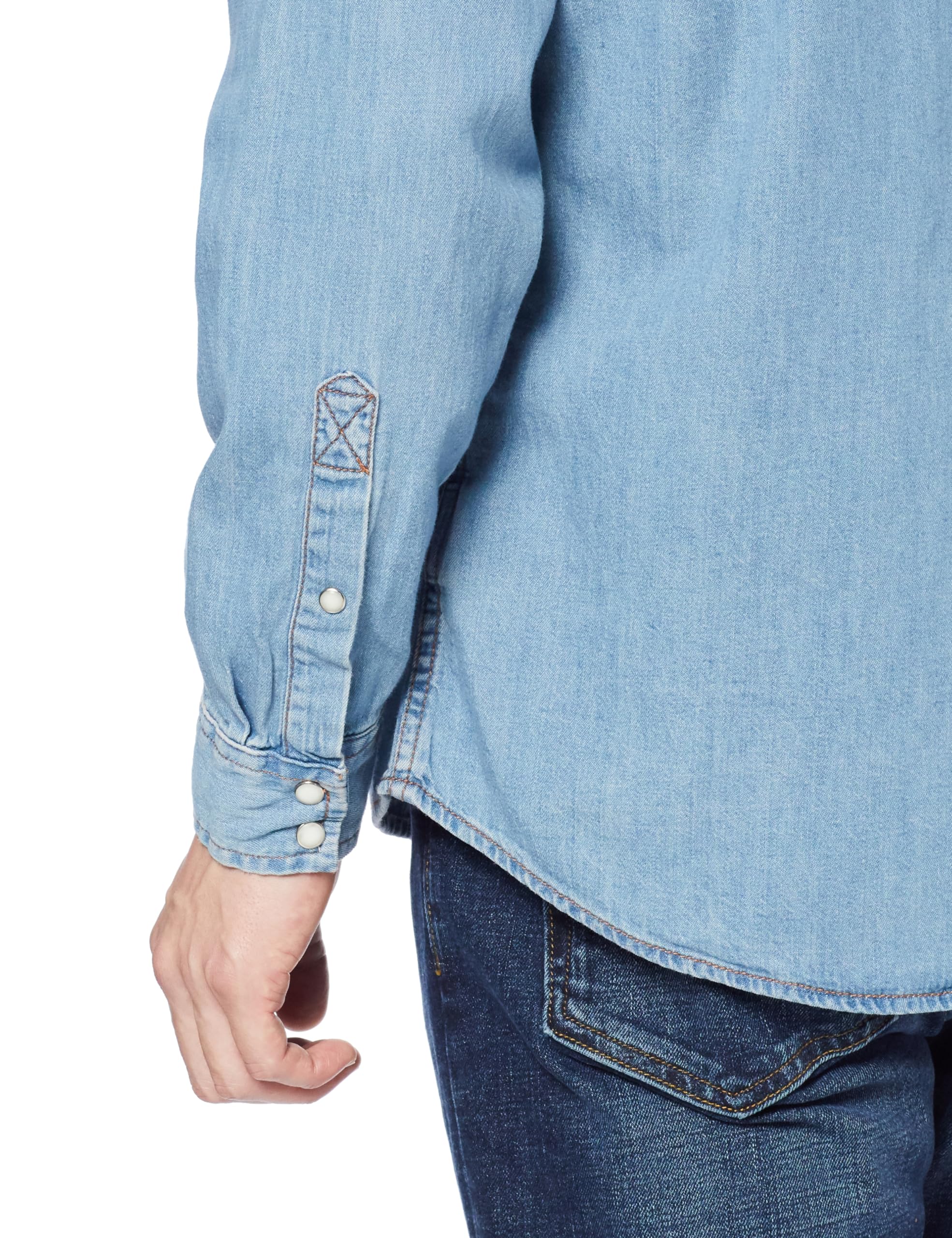 Amazon Essentials Men's Denim Shirt Long Sleeve - Regular-Fit Denim Shirt